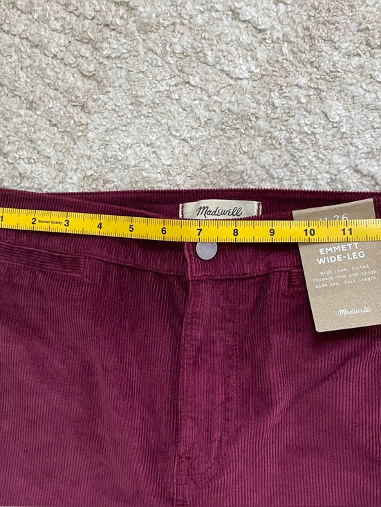 Madewell Wide Leg Corduroy Pants in Deep Burgundy Sise 26 - Picture 9 of 16